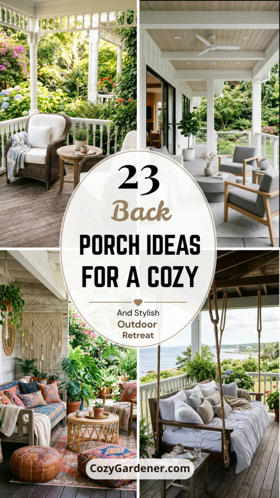 23 Back Porch Ideas for a Cozy and Stylish Outdoor Retreat