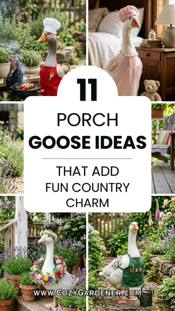 11 Porch Goose Ideas That Add Fun Country Charm