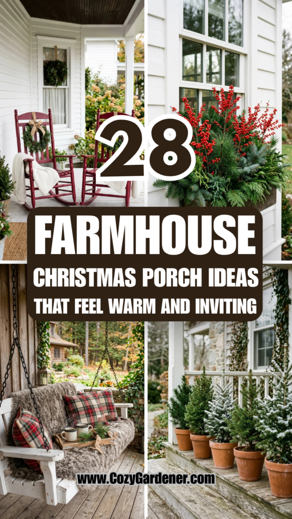 28 Farmhouse Christmas Porch Ideas That Feel Warm and Inviting